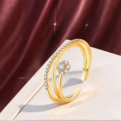 Classy Flower Stone Ring | Støt brystkræft