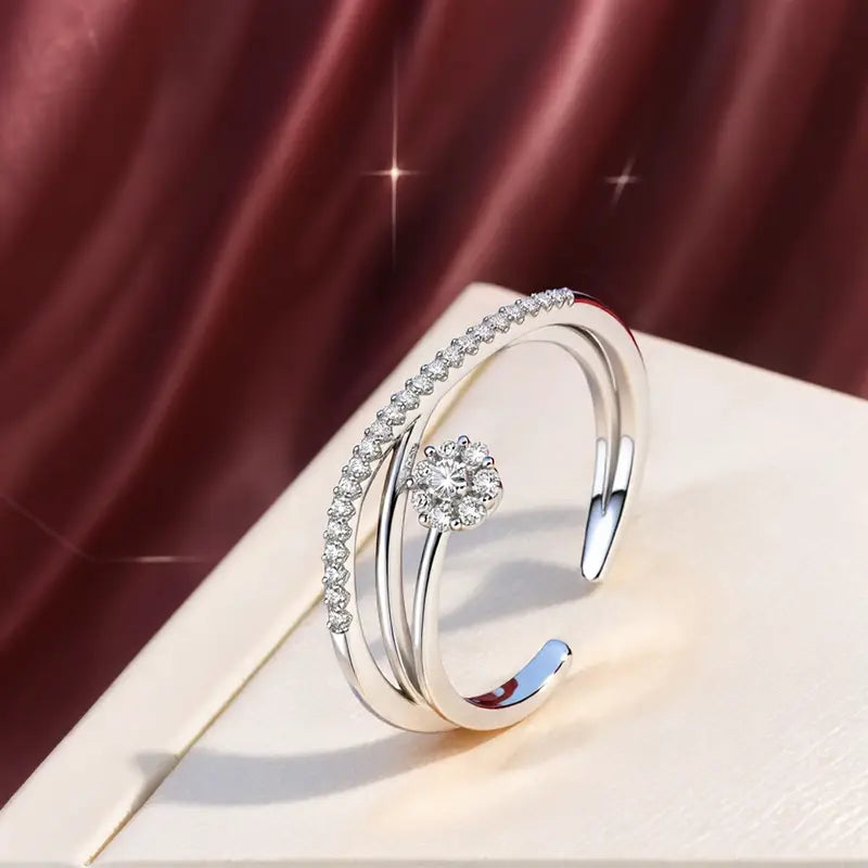 Classy Flower Stone Ring | Støt brystkræft