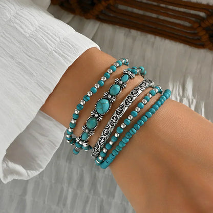 Multi-rangs turquoise raffiné Bracelet | Støt diabetes