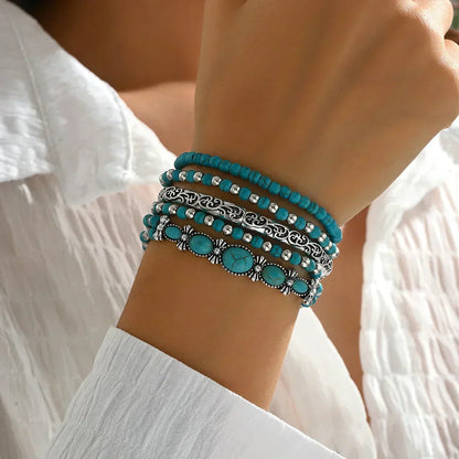 Multi-rangs turquoise raffiné Bracelet | Støt diabetes