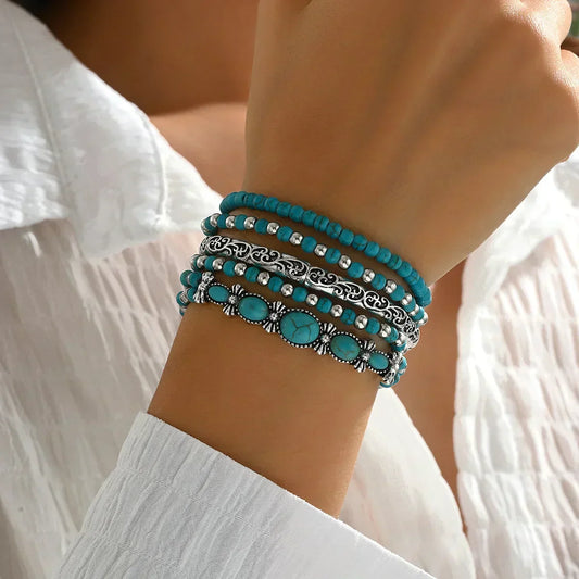 Multi-rangs turquoise raffiné Bracelet | Støt diabetes