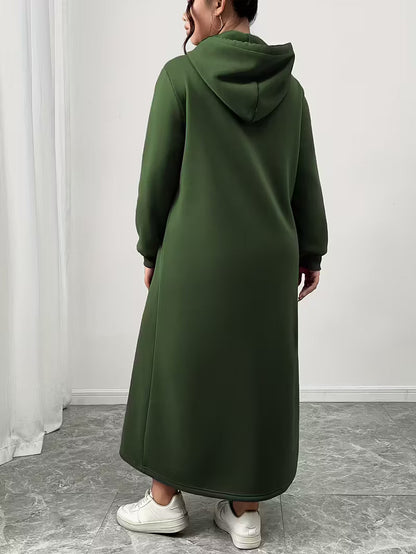 Yasha™ - Lang kjole med hætte og glat overflade