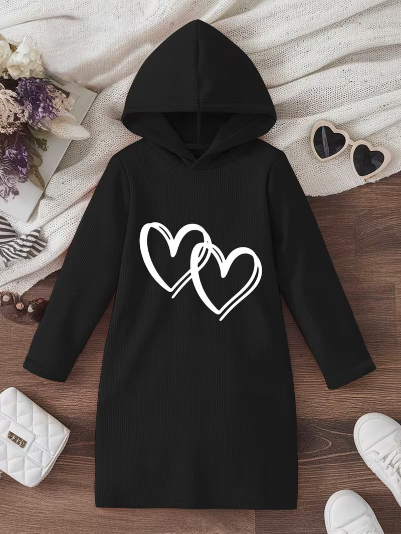Heart Hoodie Dress | Støt brystkræft