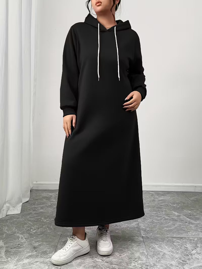 Yasha™ - Lang kjole med hætte og glat overflade