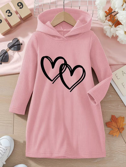Heart Hoodie Dress | Støt brystkræft