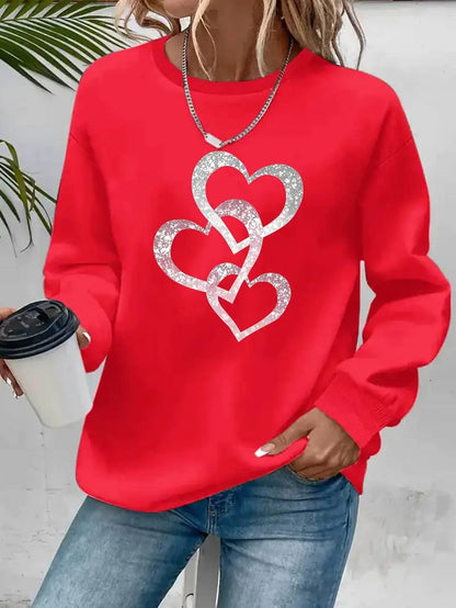 Glittered Hearts Sweatshirt | Støt brystkræft