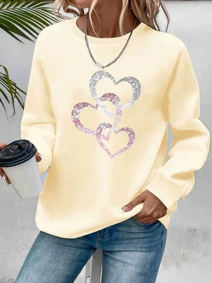 Glittered Hearts Sweatshirt | Støt brystkræft