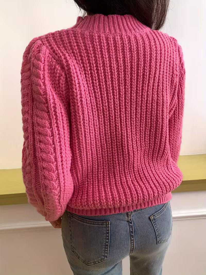 Braided Elegant Sweater | Støt brystkræft