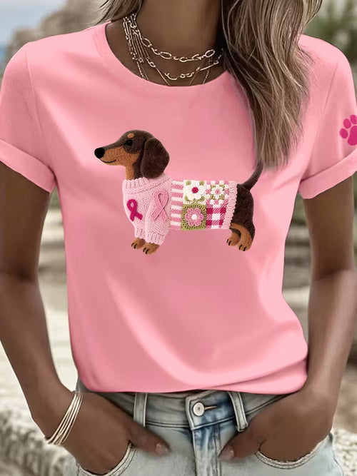 Casual Printed T-shirt | Støt brystkræft