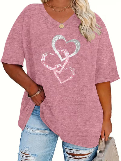 Casual Shirt With Heart Prints | Støt brystkræft