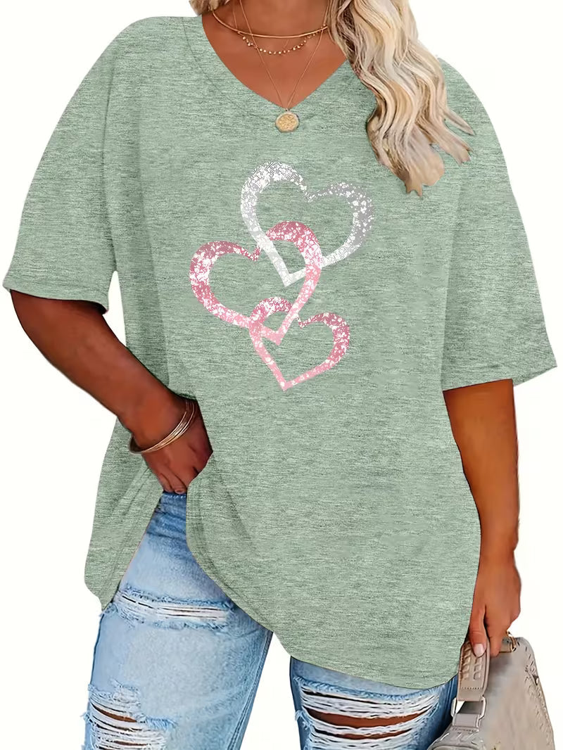 Casual Shirt With Heart Prints | Støt brystkræft