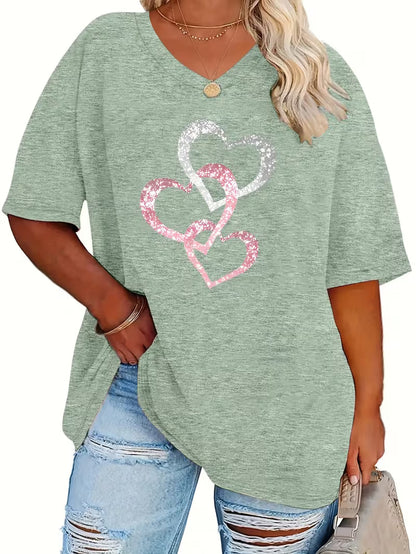 Casual Shirt With Heart Prints | Støt brystkræft
