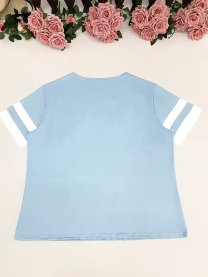 Casual Short-Sleeve Heart-Patterned | Støt brystkræft