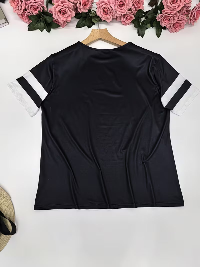 Casual Short-Sleeve Heart-Patterned | Støt brystkræft