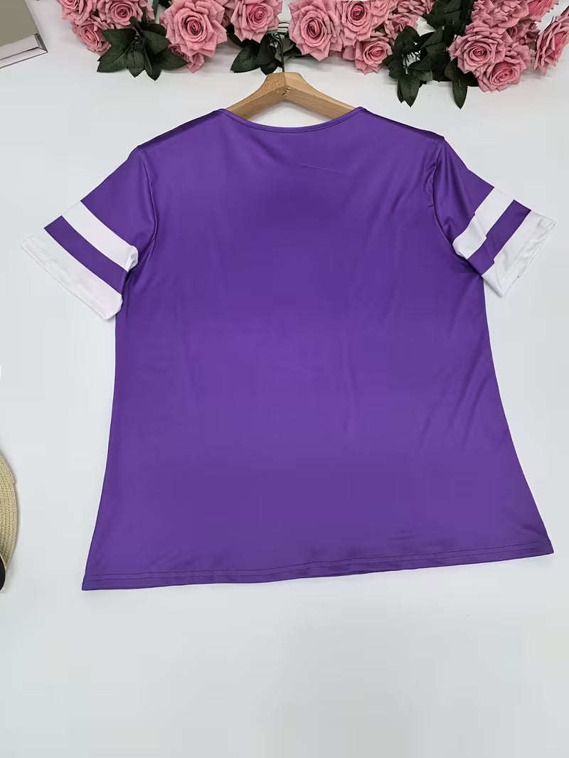 Casual Short-Sleeve Heart-Patterned | Støt brystkræft