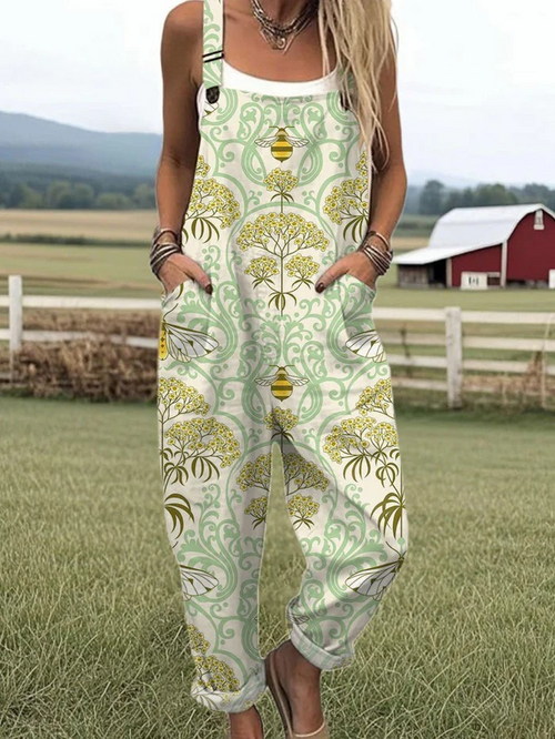 Everly™ - Jumpsuit med vintage-trykk