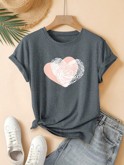 Fashionable Pink Heart T-Shirt | Støt brystkræft