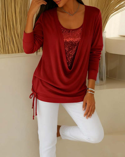 Anavelle™ - Moderigtig top med pailletter