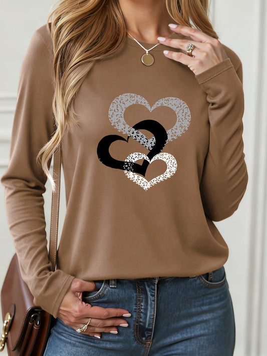 Long-Sleeve with Heart Print | Støt brystkræft