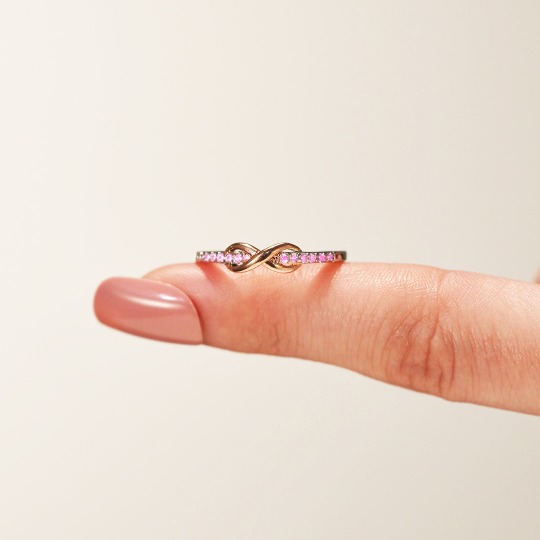 Pink Infinity Diamond Ring | Støt brystkræft