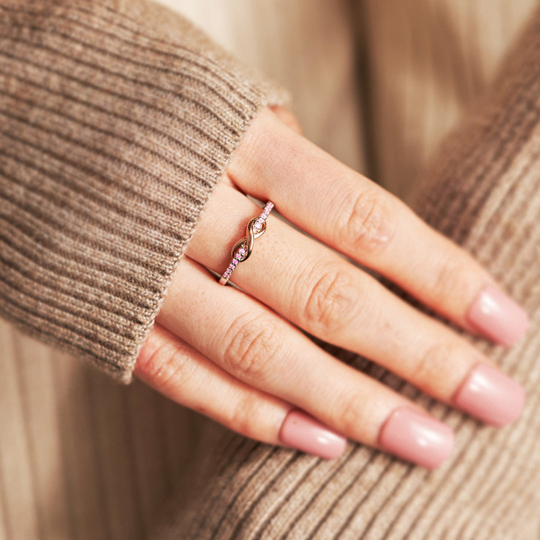 Pink Infinity Diamond Ring | Støt brystkræft
