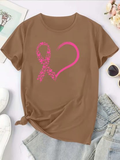 Pink Heart Ribbon Shirt | Støt brystkræft